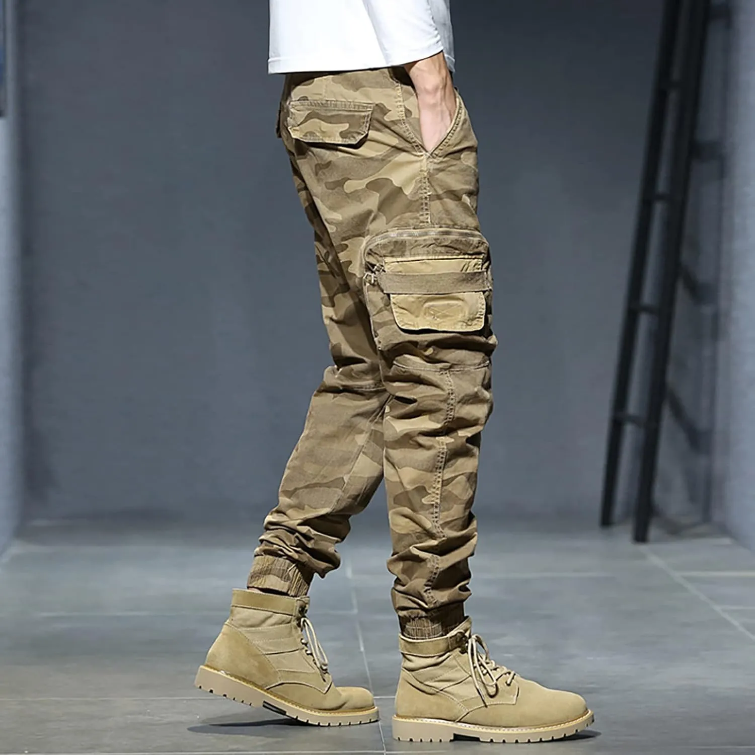 Cargo Sweatpants for Men Lounge Pants Mens Casual Cargo Pants Sports Sweatpants Running Trousers with Pockets Jogger
