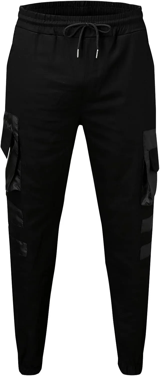 Cargo Sweatpants for Men Mens Lounge Pants Pants with Elastic Drawstring Waist Men's Jogger Pants Baggy Goth Techwear