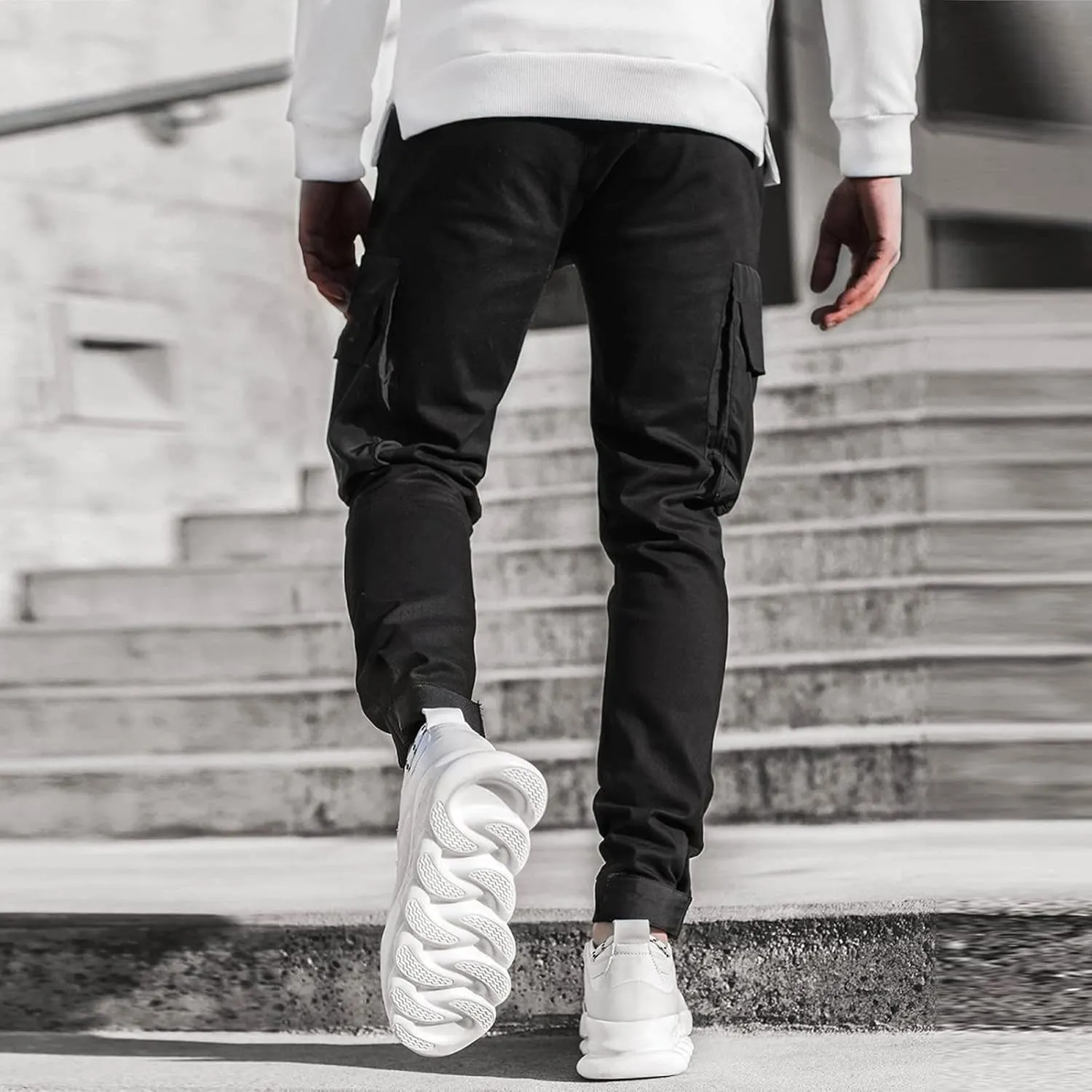 Cargo Sweatpants for Men Mens Lounge Pants Pants with Elastic Drawstring Waist Men's Jogger Pants Baggy Goth Techwear