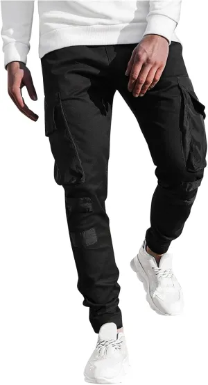 Cargo Sweatpants for Men Mens Lounge Pants Pants with Elastic Drawstring Waist Men's Jogger Pants Baggy Goth Techwear