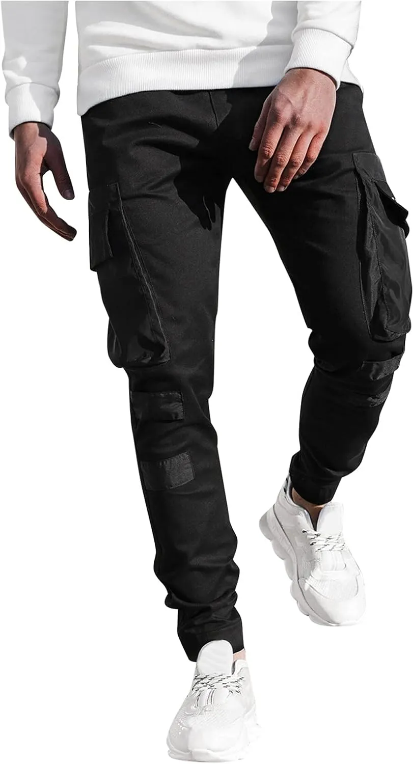 Cargo Sweatpants for Men Mens Lounge Pants Pants with Elastic Drawstring Waist Men's Jogger Pants Baggy Goth Techwear
