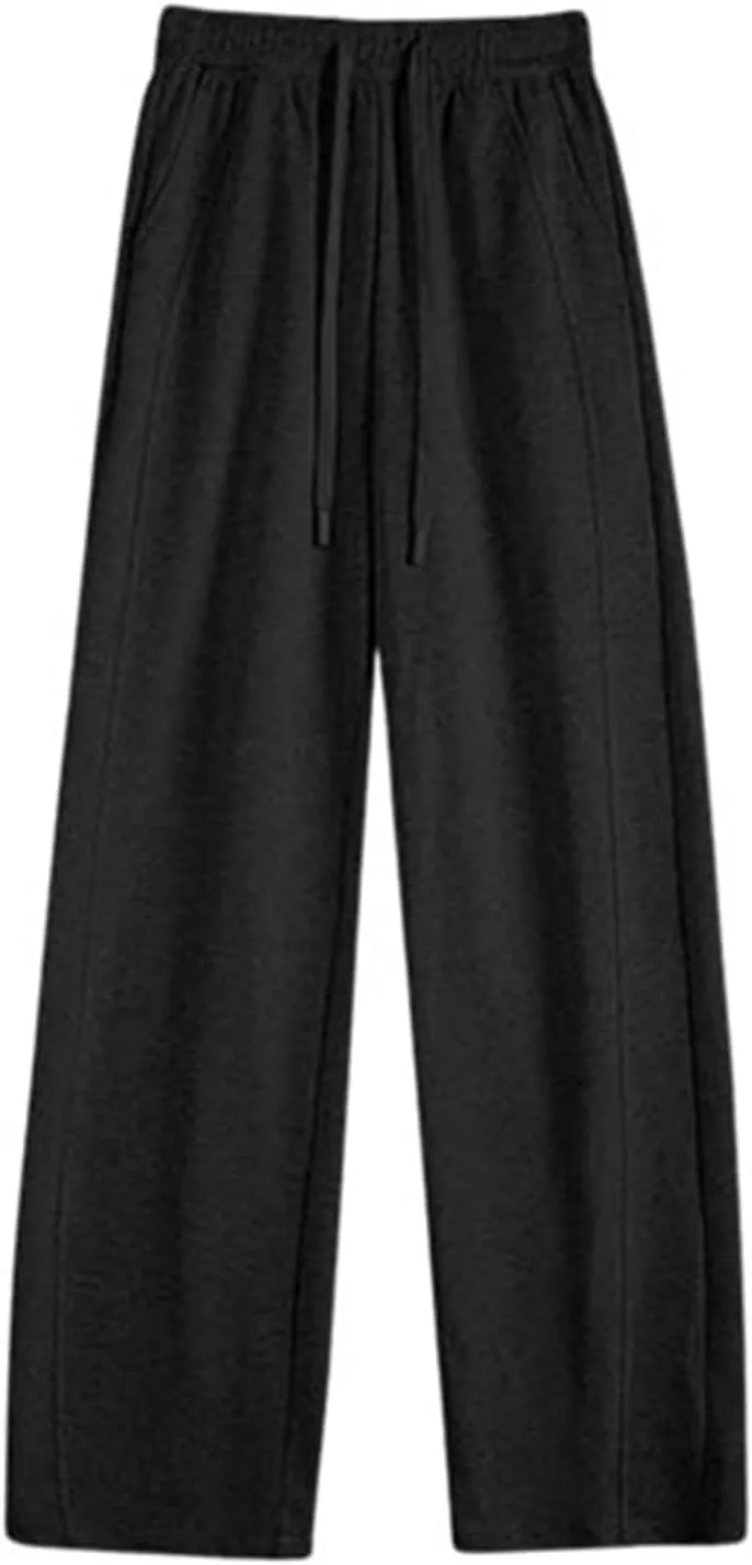 Cargo Sweatpants for Women Wide Leg High Waisted Baggy Drawstring Joggers Comfy Workout Loose Pants with Pockets