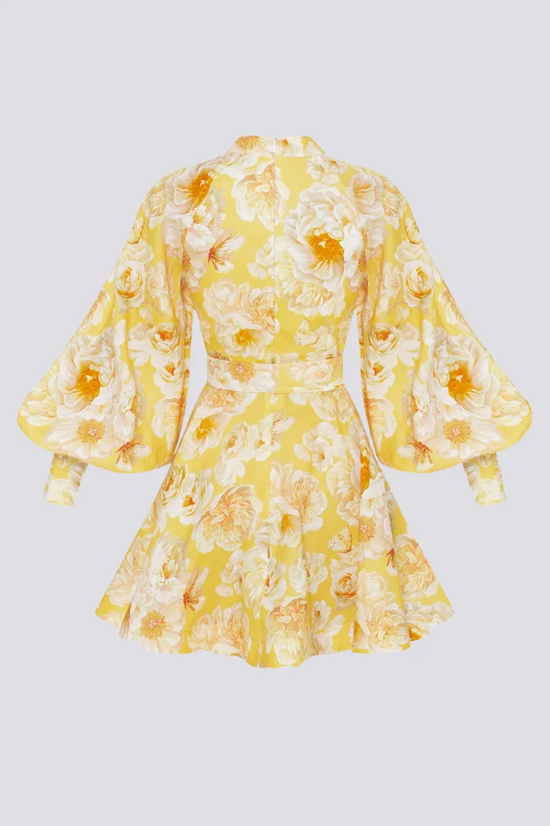 Cassiope Balloon Sleeve Floral Mini Dress