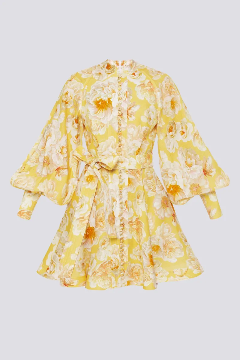 Cassiope Balloon Sleeve Floral Mini Dress