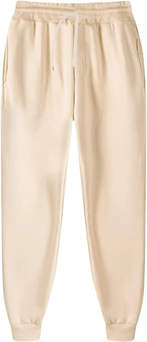 Casual Sweatpants for Men Mens Casual Hip Hop Pants Solid Color Track Cuff Workout Pants with Lightweight Sweatpants