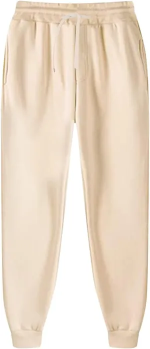 Casual Sweatpants for Men Mens Casual Hip Hop Pants Solid Color Track Cuff Workout Pants with Lightweight Sweatpants