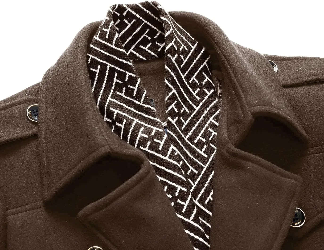 CHARTOU Men's Stylish Scarf Single Breasted Wool Walker Coat Thick Winter Jacket-6 Colors
