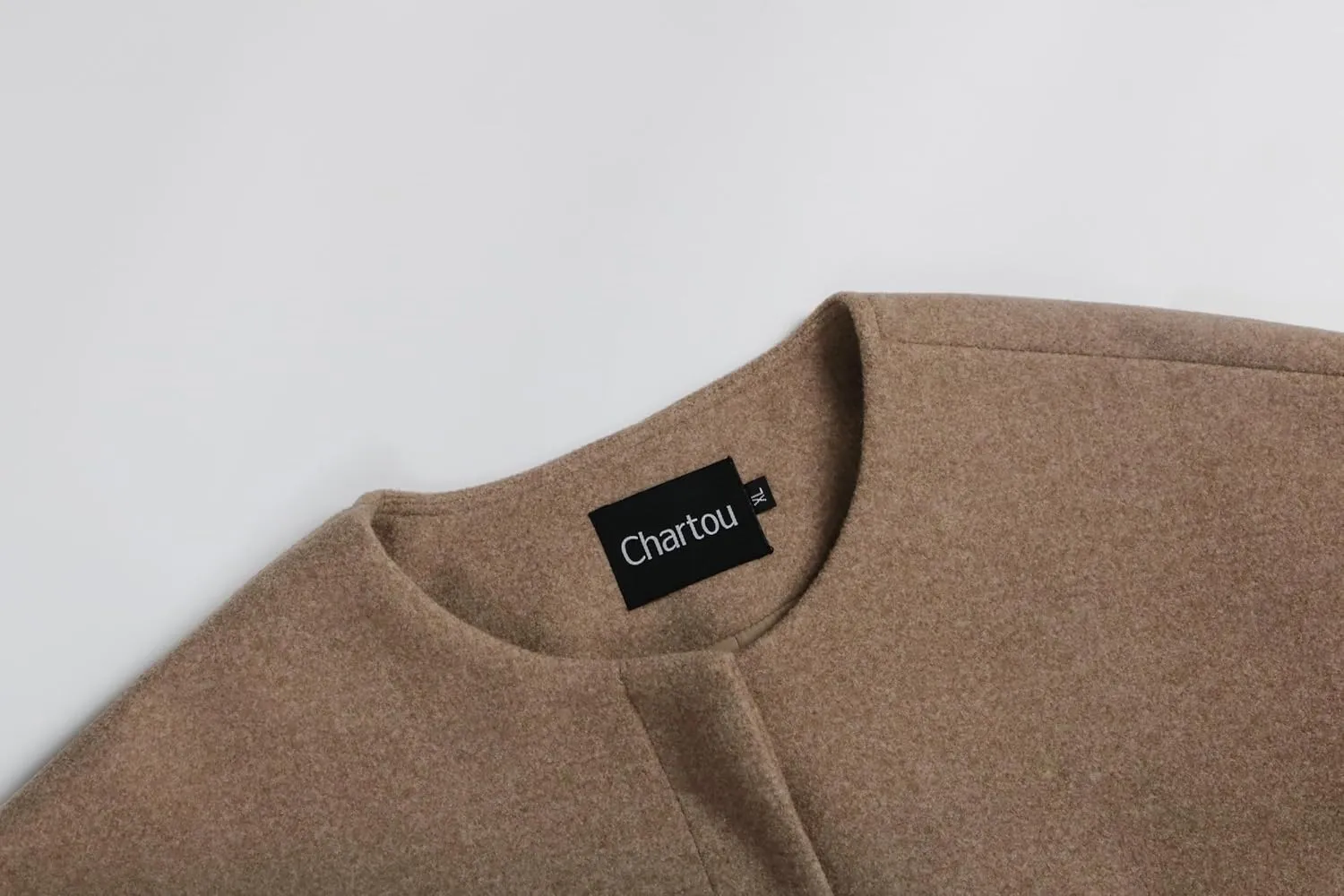 CHARTOU Women Cropped Wool Blend Pea Coat Short Jacket Peacoat Long Sleeve Button Down Crop Jacket