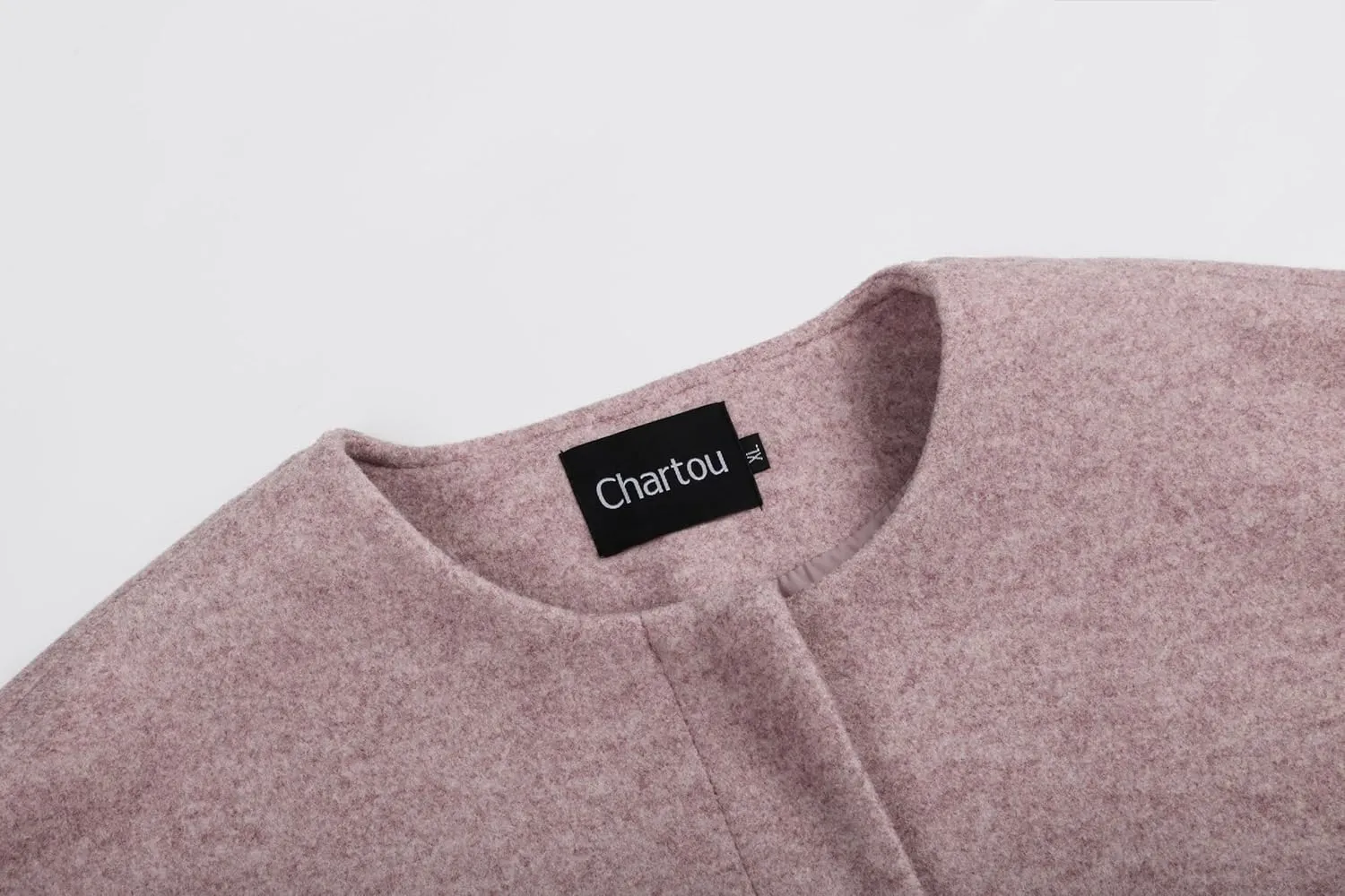 CHARTOU Women Cropped Wool Blend Pea Coat Short Jacket Peacoat Long Sleeve Button Down Crop Jacket