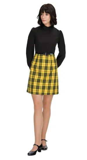 Chic Fitted Autumn/Winter Dress with Plaid Skirt
