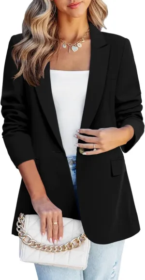 CHICZONE Womens Long Sleeve Casual Blazers Open Front Lapel Button Work Office Ladie's Suits Jackets