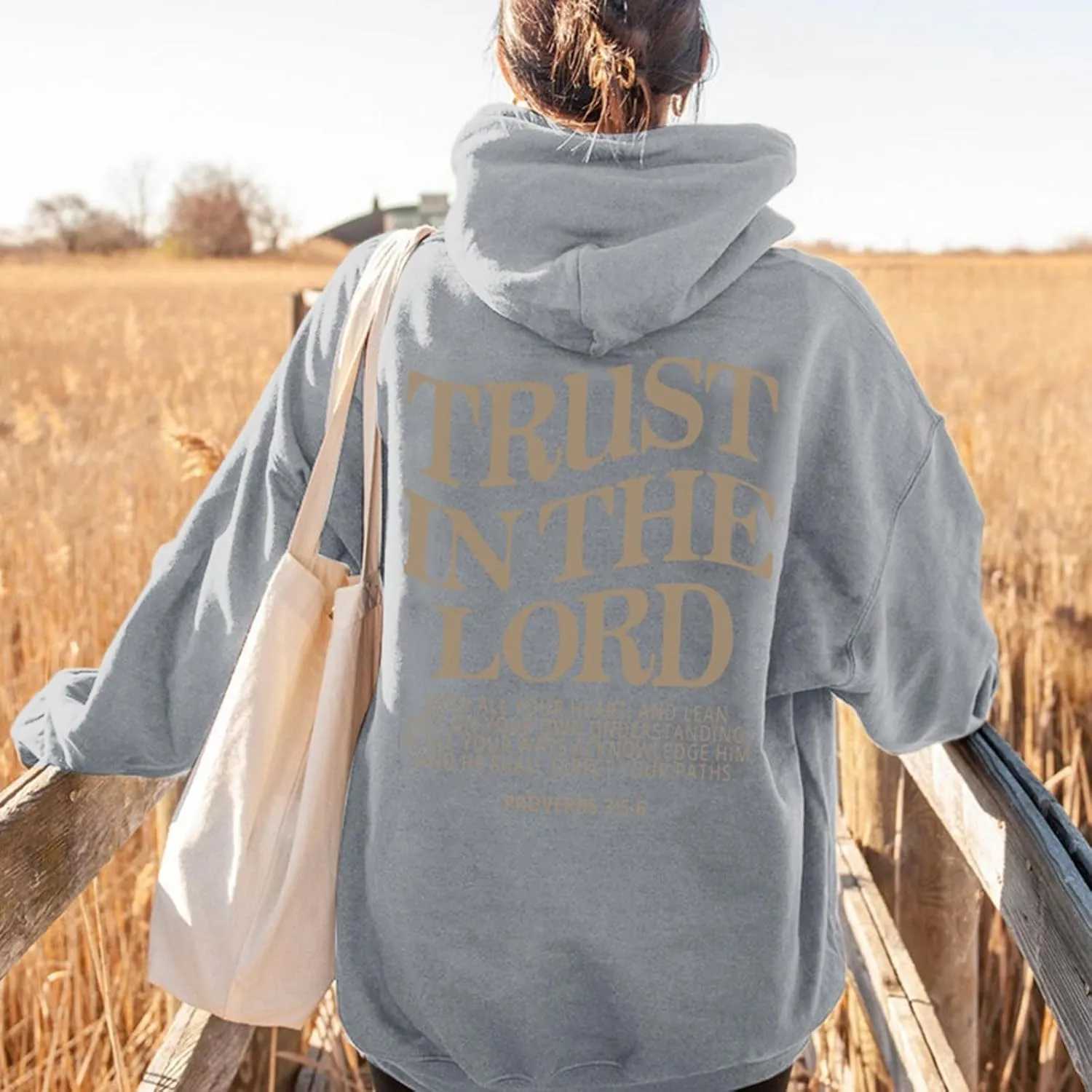 Christian Sweatshirts For Women Trust In The Lord Jesus Hoodies Faith Bible Verse Long Sleeve Oversized Hoodies