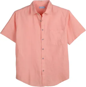COEVALS CLUB Mens Linen Beach Summer Casual Button Down Shirt Short Sleeve Shirt