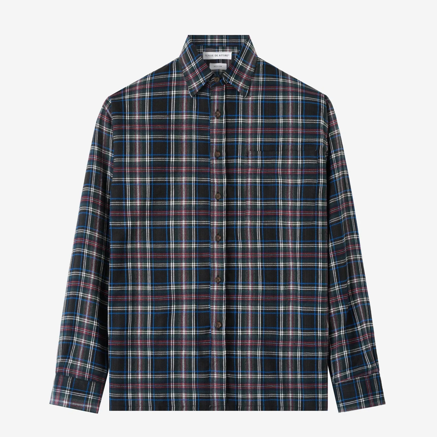 College Days Long Sleeve Plaid Shirt - Black
