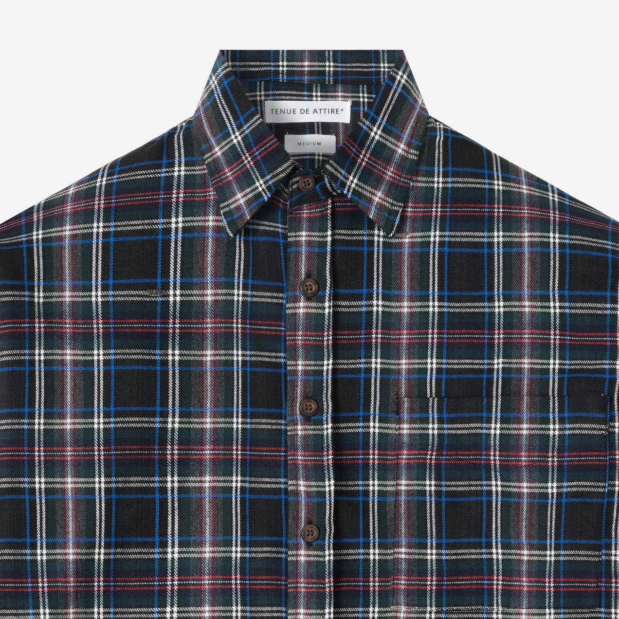 College Days Long Sleeve Plaid Shirt - Black