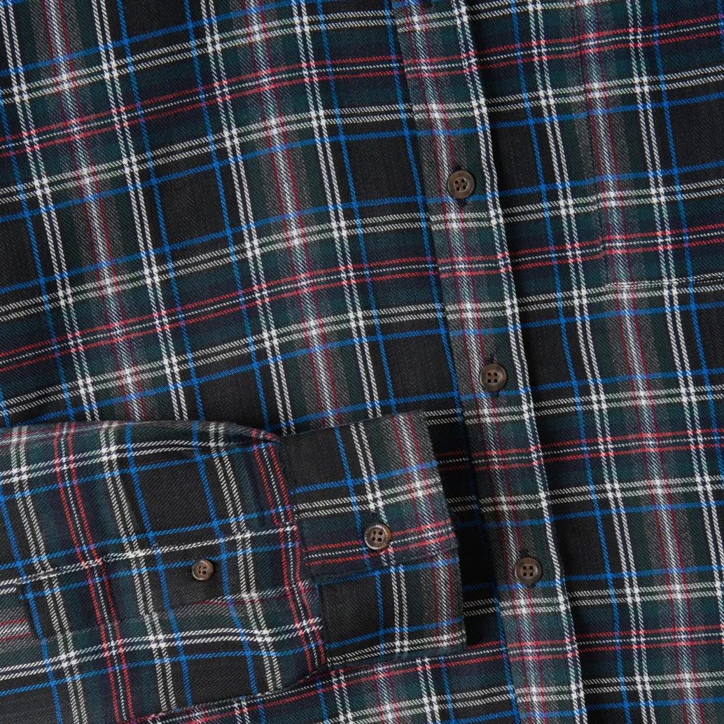College Days Long Sleeve Plaid Shirt - Black