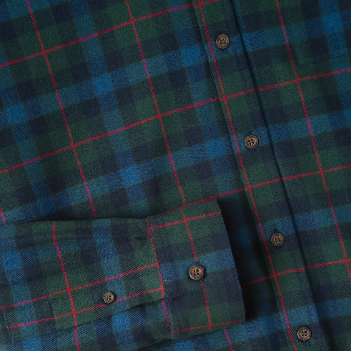 College Days Long Sleeve Plaid Shirt - Blue Green