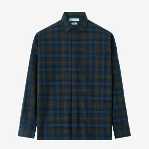 College Days Long Sleeve Plaid Shirt - Blue Green