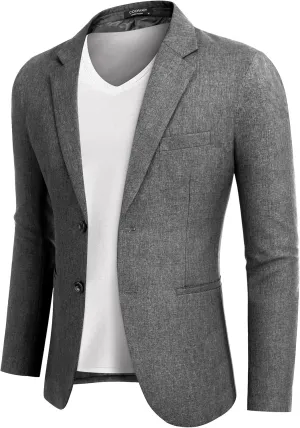 COOFANDY Men's Blazer Casual Slim Fit Sport Coats Two Button Lightweight Suit Jacket