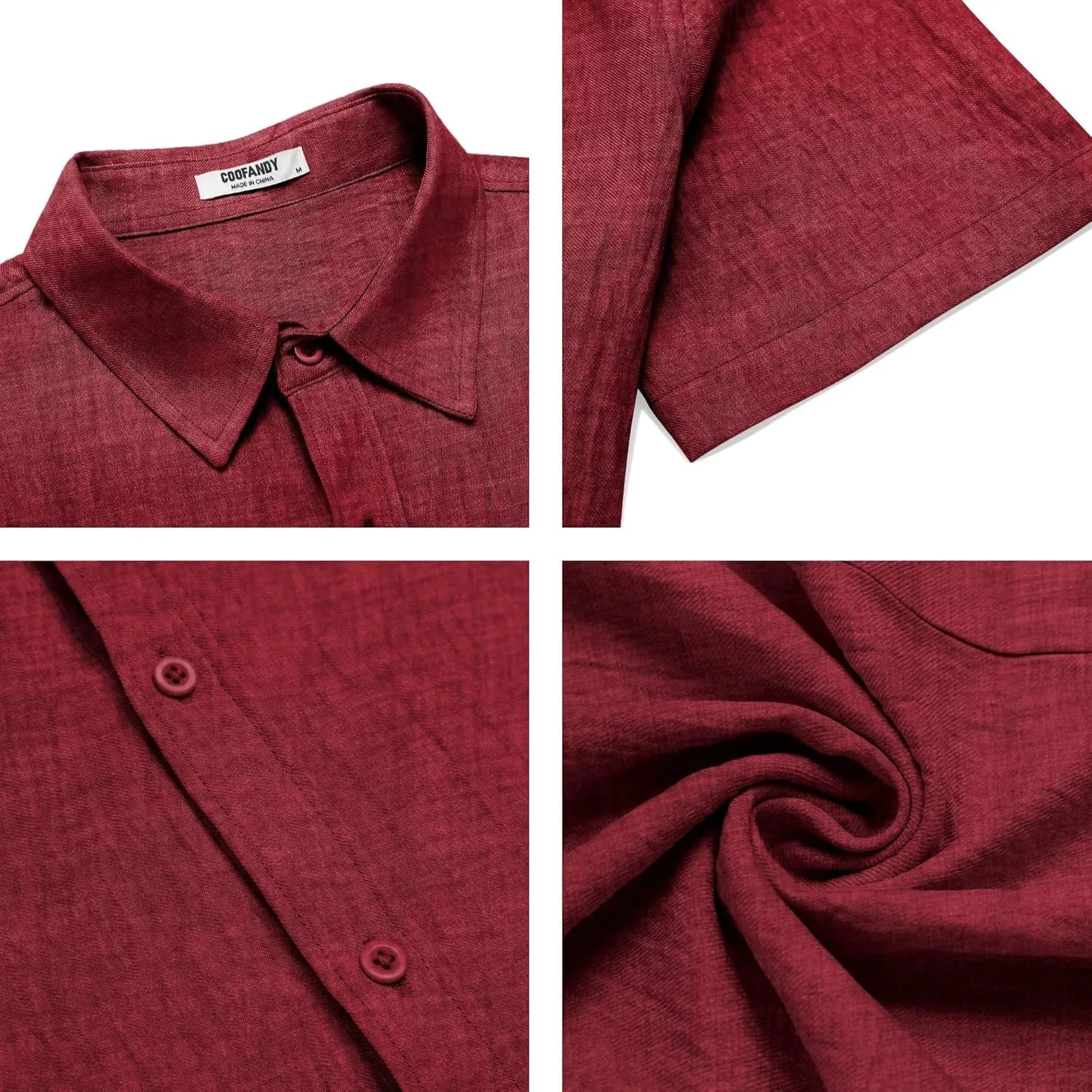 COOFANDY Mens Button Down Short Sleeve Shirt Casual Beach Shirt Summer Vacation Textured Shirts