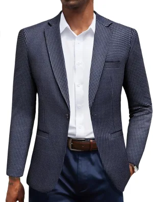 COOFANDY Men's Casual Blazer Jacket One Button Suit Jackets Lightweight Knit Sport Coat