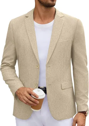 COOFANDY Men's Casual Blazer Lightweight Unlined Sport Coat Regular Fit Two Button Suit Jacket