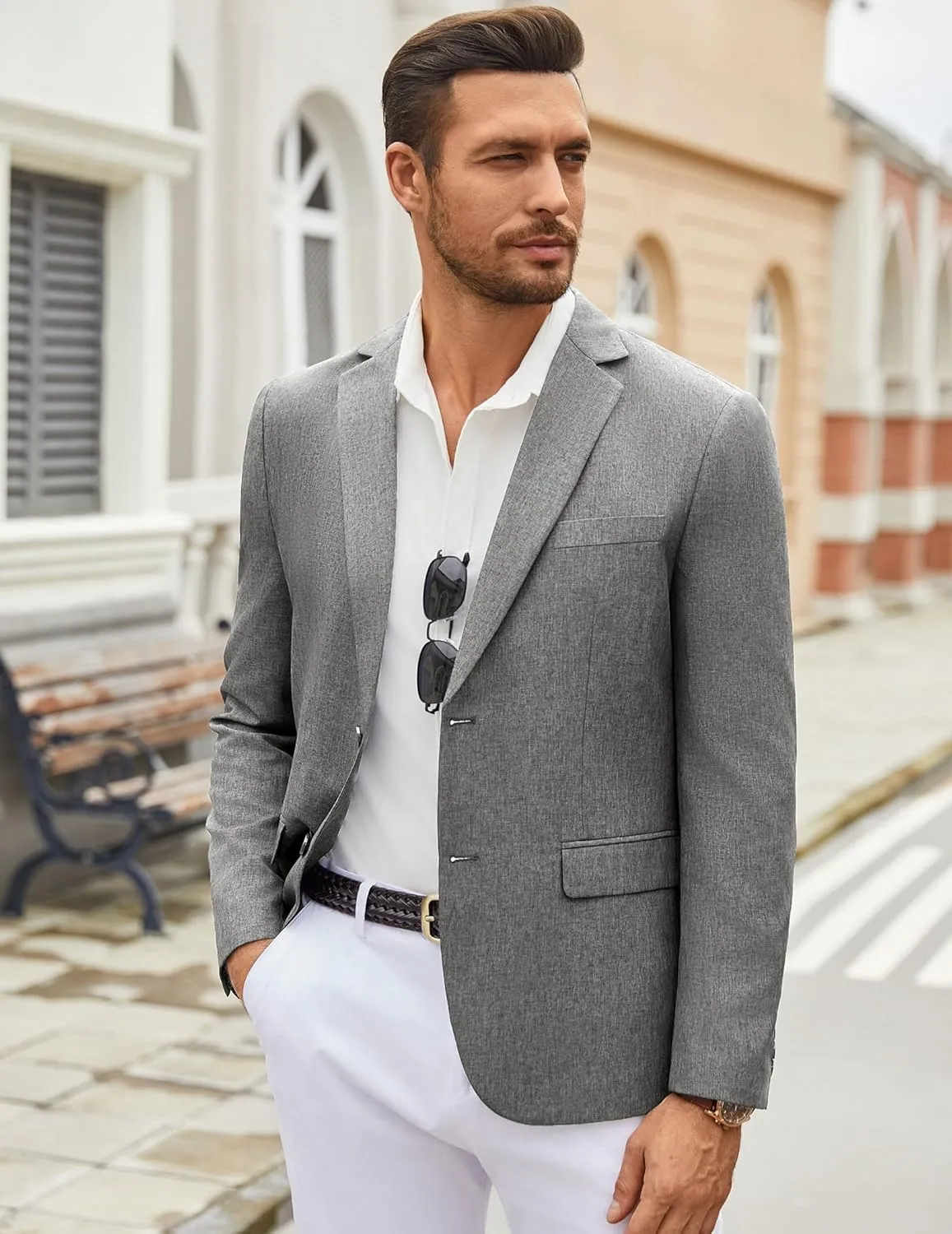 COOFANDY Men's Casual Blazer Lightweight Unlined Sport Coat Regular Fit Two Button Suit Jacket