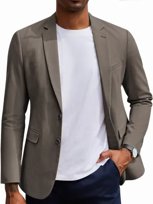 COOFANDY Men's Casual Blazer Slim Fit Herringbone Sport Coats Two Buttons Heavyweight Cotton Suit Jacket
