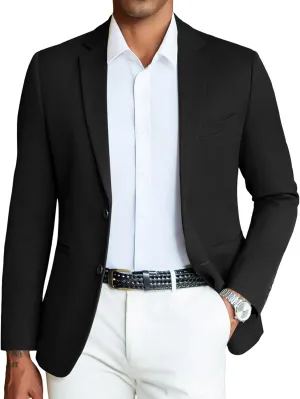 COOFANDY Men's Casual Blazer Slim Fit Sport Coats Two Button Knit Textured Suit Jacket