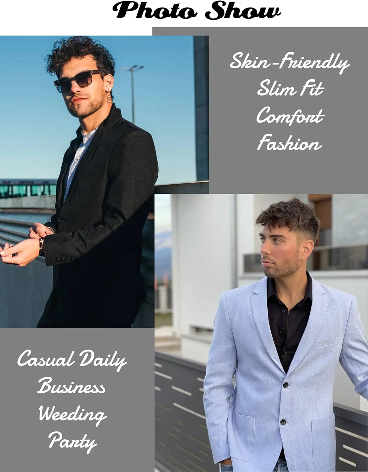 COOFANDY Mens Casual Blazer Sport Coat Lightweight Two Button Business Suit Jackets