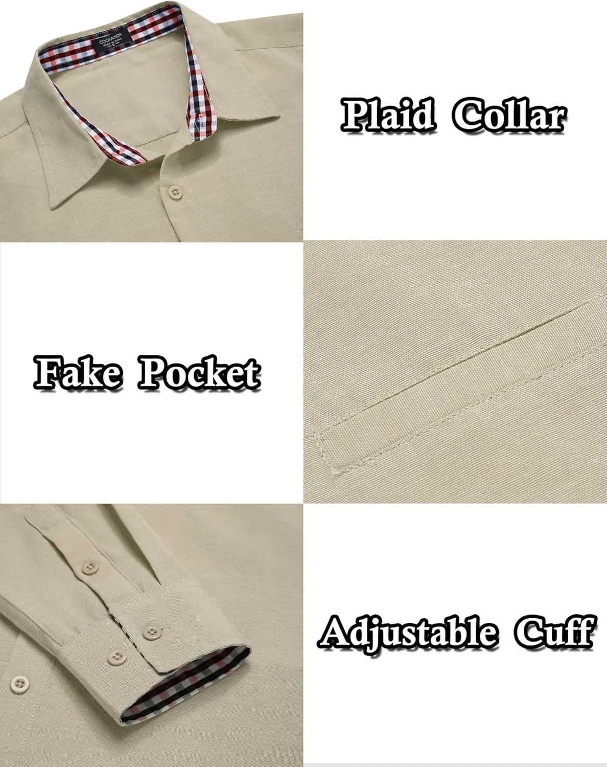 COOFANDY Men's Oxford Dress Shirts Long Sleeve Button Down Shirt Business Casual Shirt