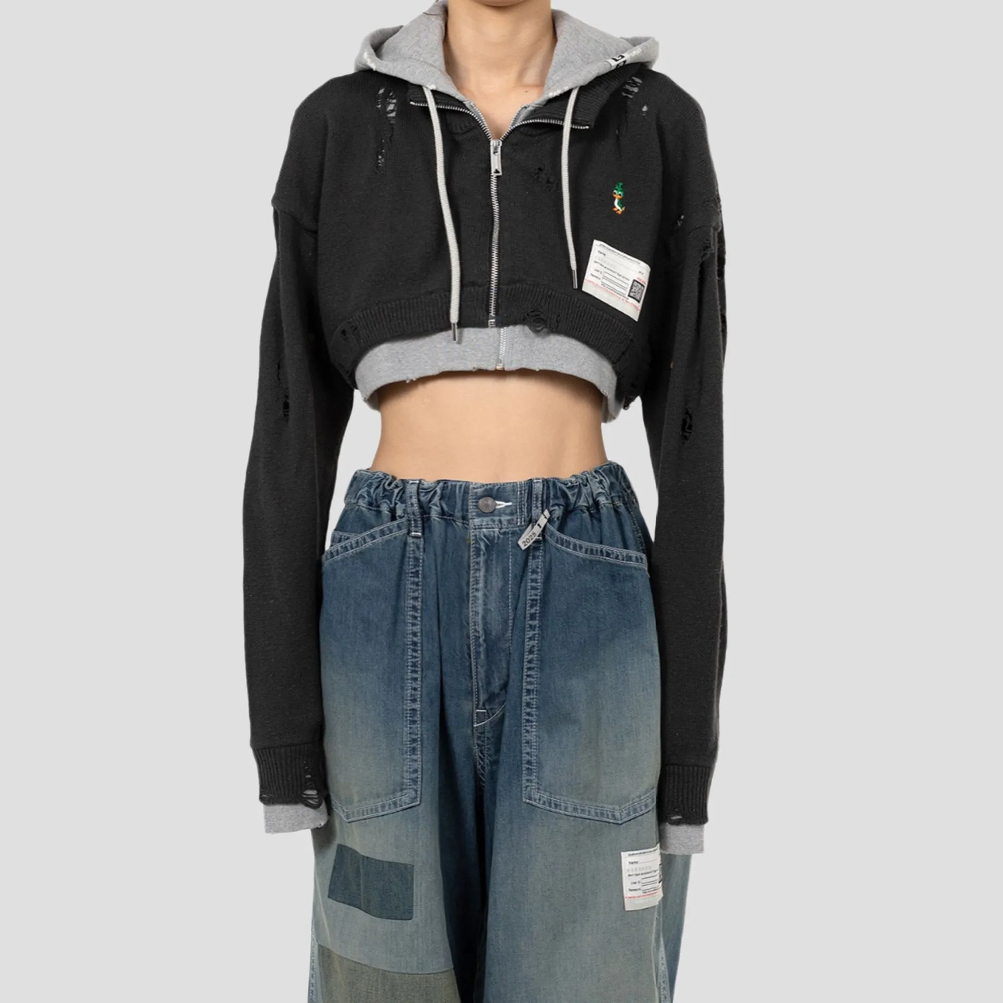 CROPPED LAYERED ZIP PARKA