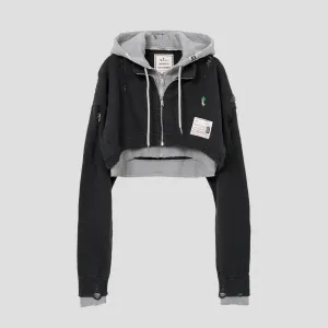 CROPPED LAYERED ZIP PARKA