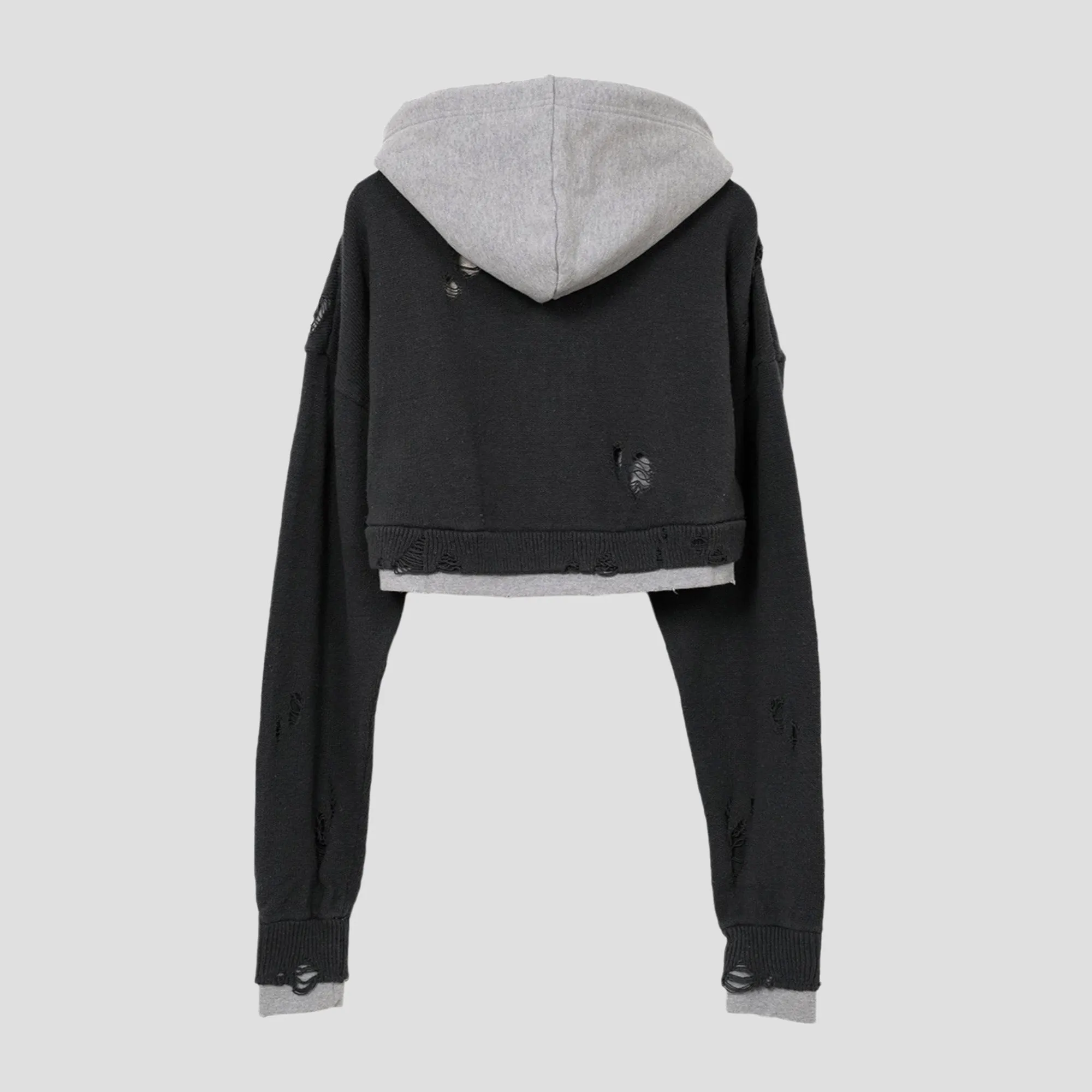 CROPPED LAYERED ZIP PARKA