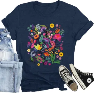 Dandelion Shirt for Women Casual Summer Short Sleeve Flower Tee Tops Inspirational Kindness T-Shirt