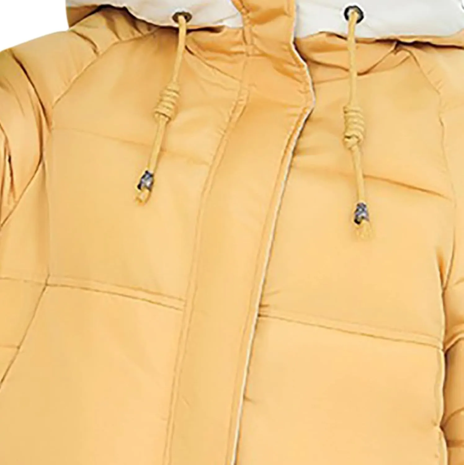 DASAYO Womens Thicken Drawstring Hooded Puffer Parka Jacket Windbreaker Warm Outdoor Coats Cotton Padded Puffy Baggy Overcoat