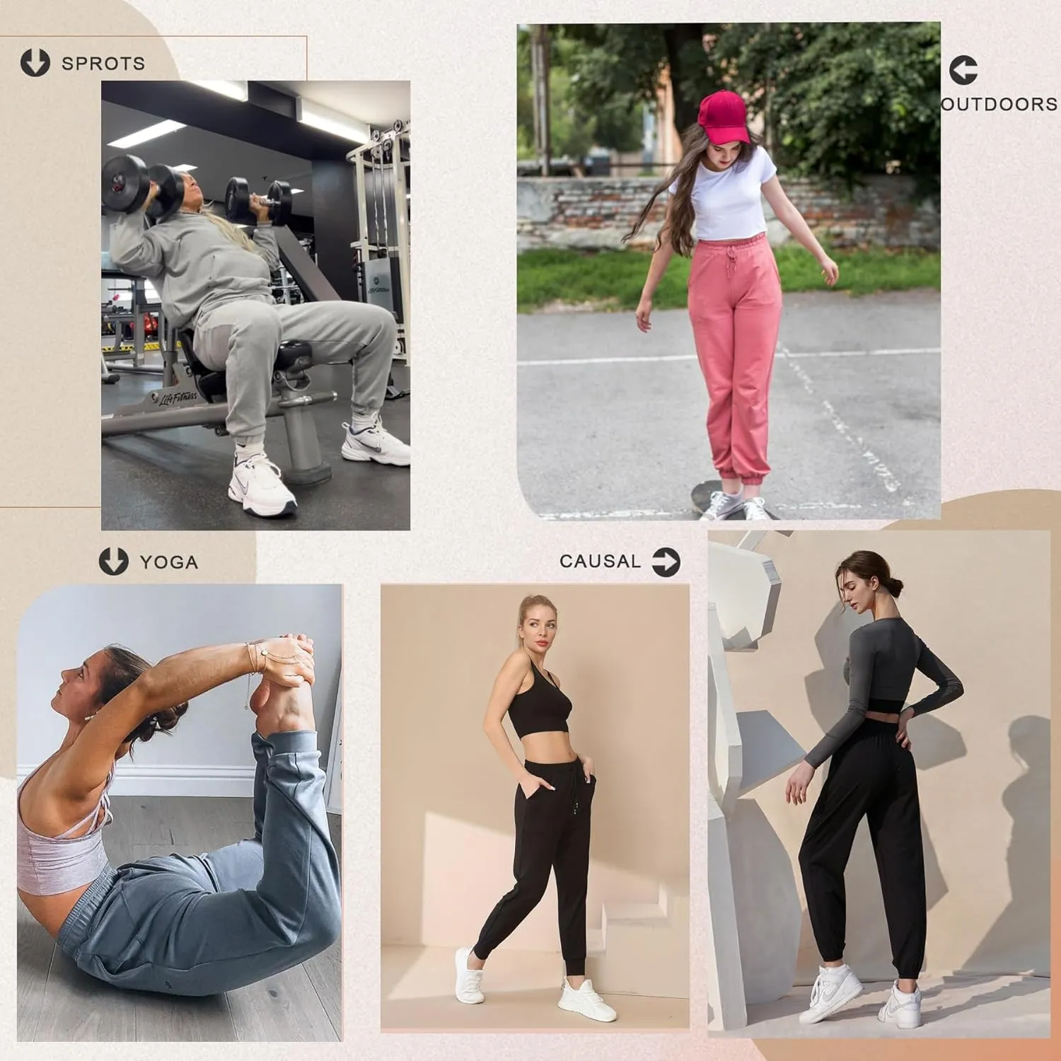 DHSO 3 Pack Sweatpants for Women-Womens Joggers with Pockets Athletic Leggings for Workout Yoga Running Pants Trousers