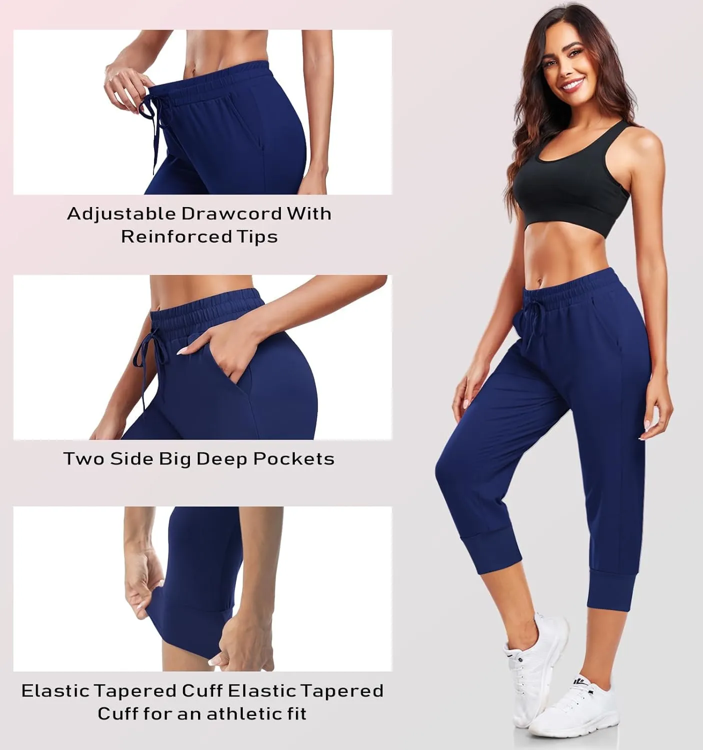 DHSO 3 Pack Sweatpants for Women-Womens Joggers with Pockets Athletic Leggings for Workout Yoga Running Pants Trousers