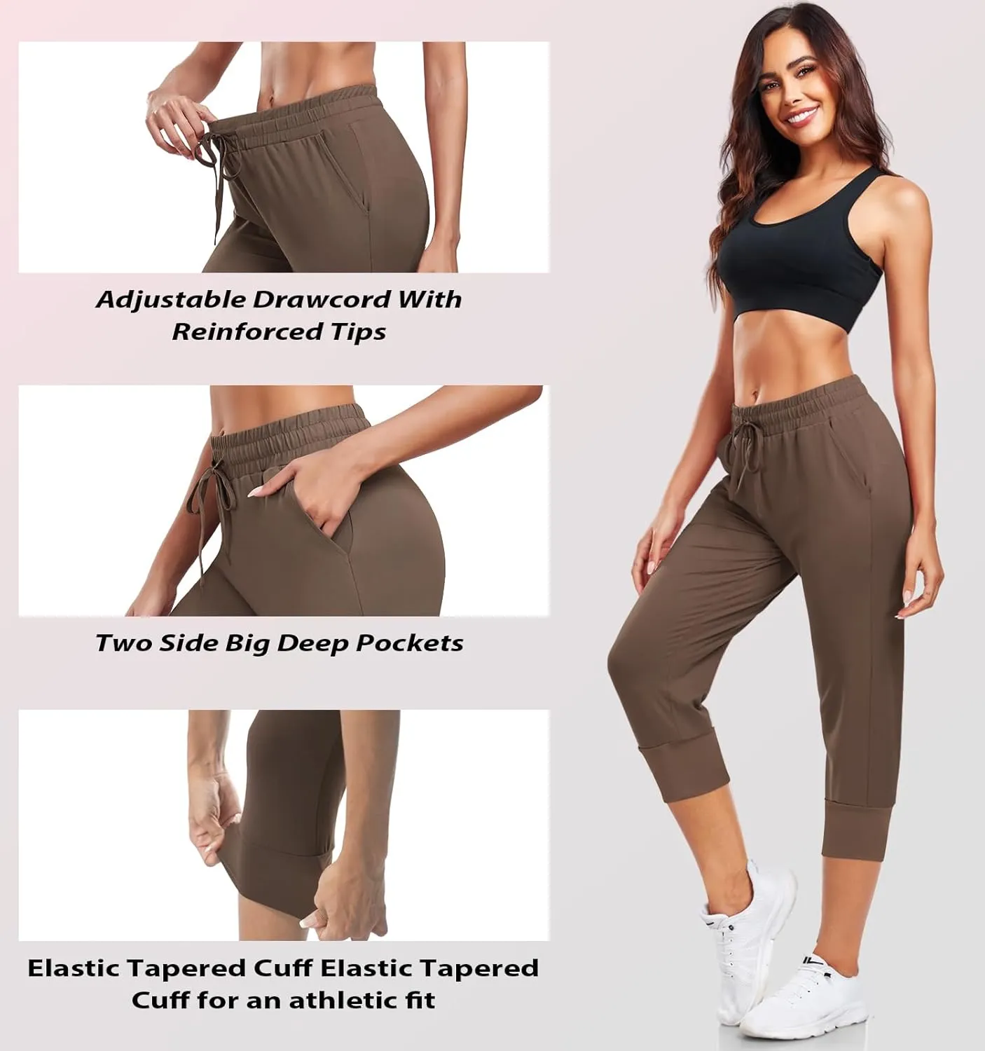 DHSO 3 Pack Sweatpants for Women-Womens Joggers with Pockets Athletic Leggings for Workout Yoga Running Pants Trousers