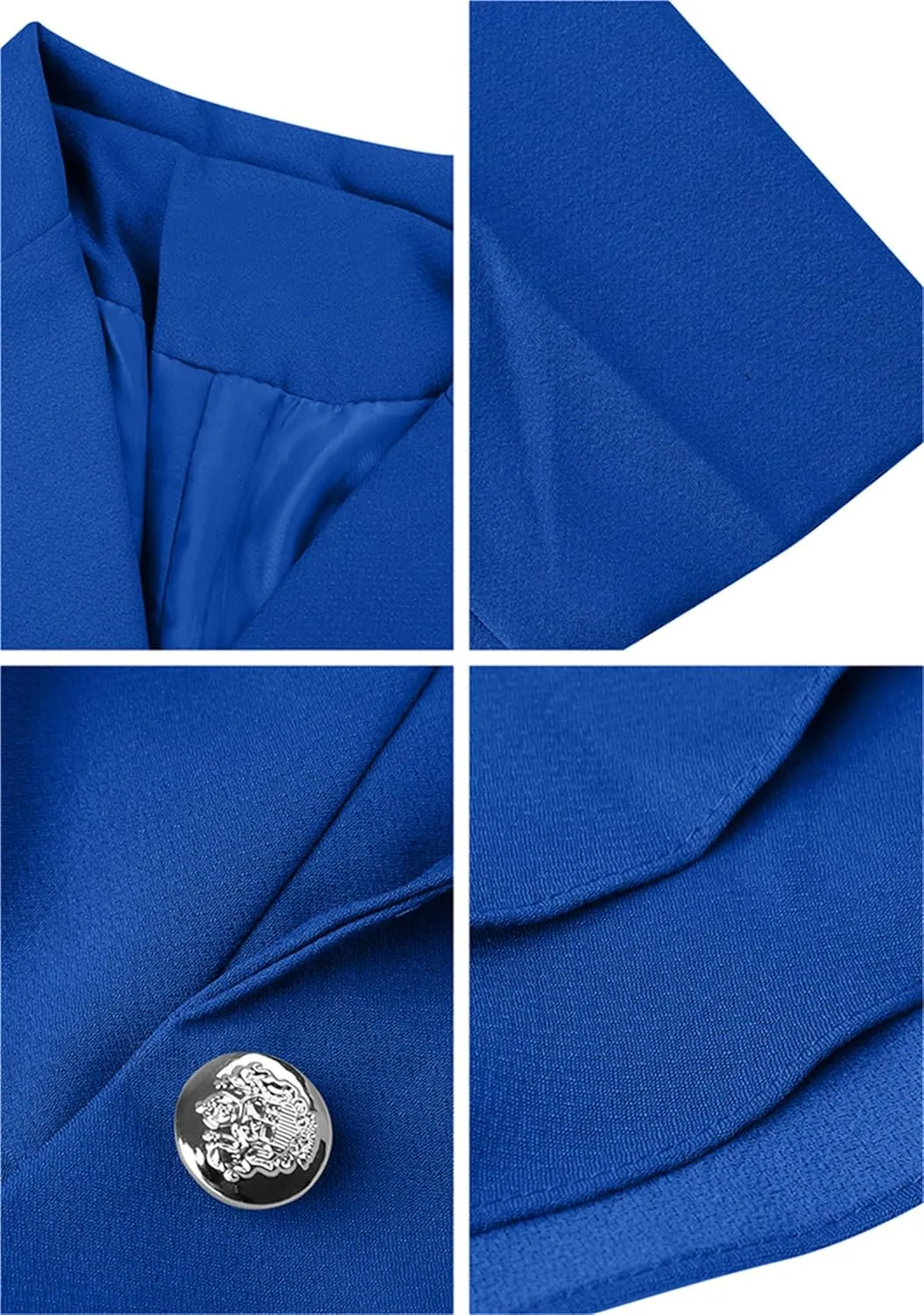 DIACACY Womens Button Down Open Front Blazer Long Sleeve Jacket Solid Color Plus Size Office Coat Blazer