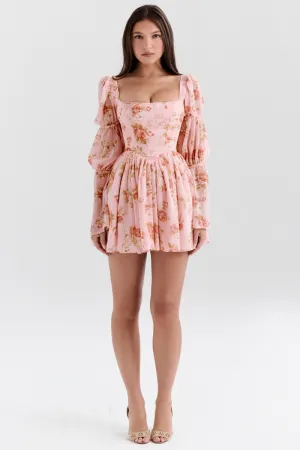 Divine Floral Square Neck Mini Dress