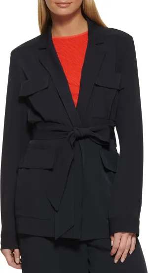 DKNY Women's Belted Blazer Everyday Layering Jacket