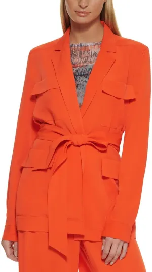 DKNY Women's Belted Blazer Everyday Layering Jacket