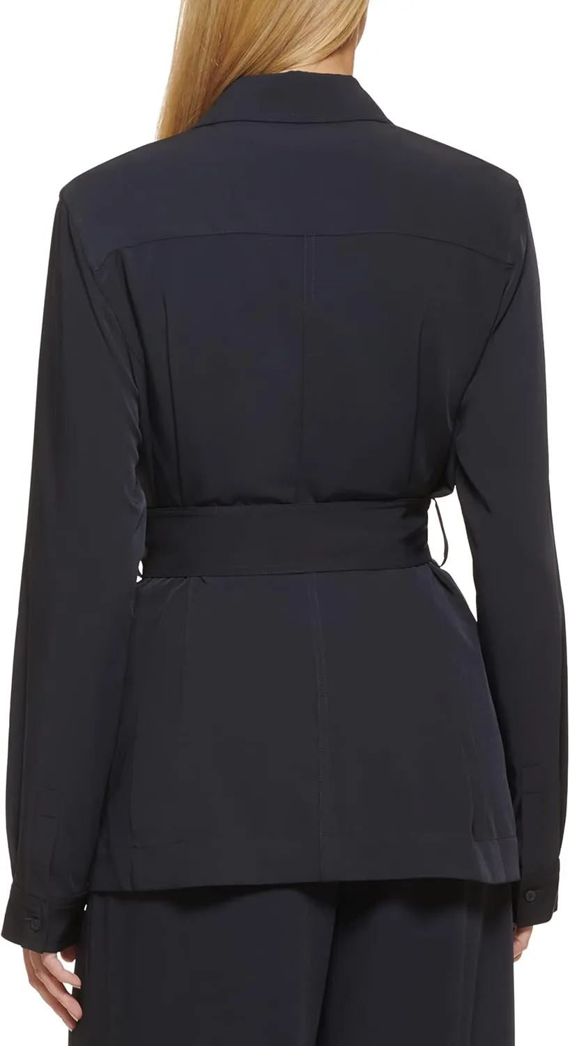 DKNY Women's Belted Blazer Everyday Layering Jacket