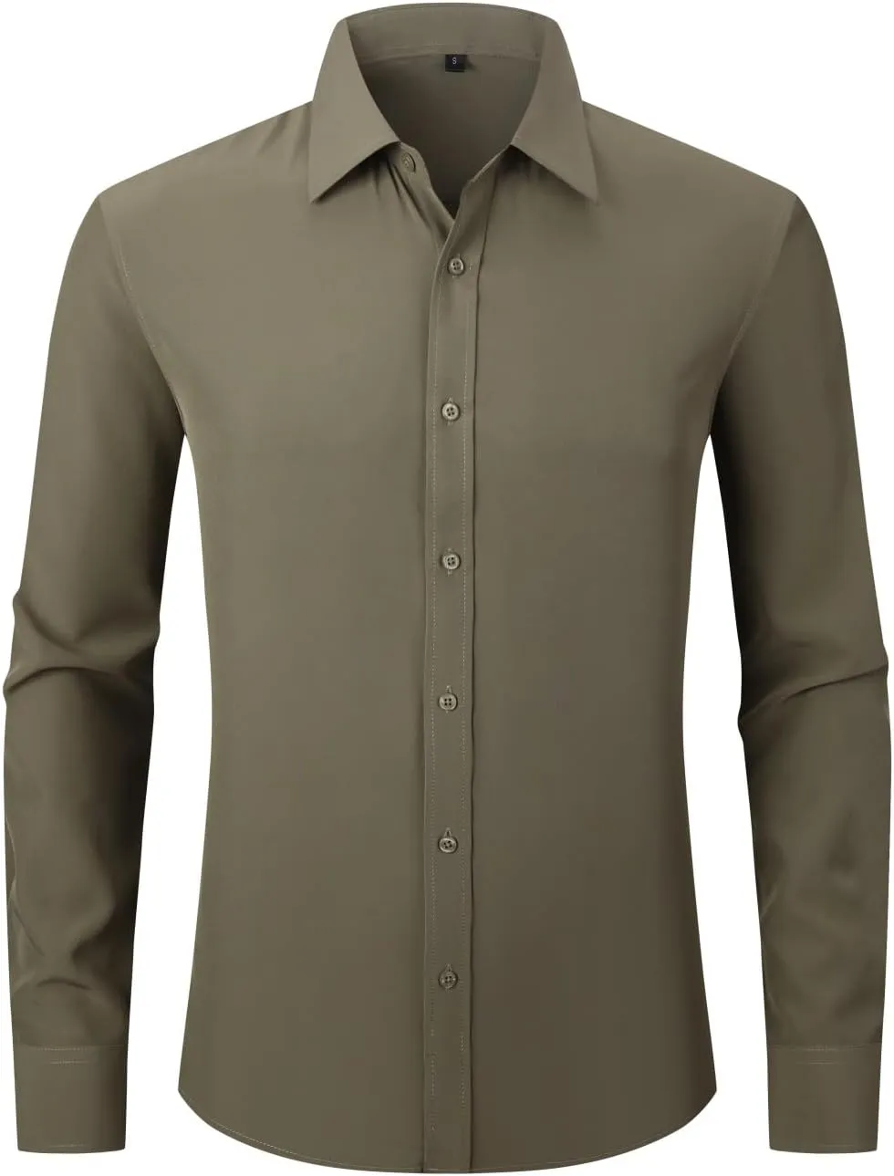 Dress Shirts for Men's Long Sleeve Button Down Shirt Slim Fit Business Formal Stretch Shirt