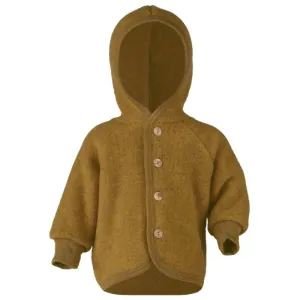 Engel Hooded Jacket With Wooden Buttons Saffron