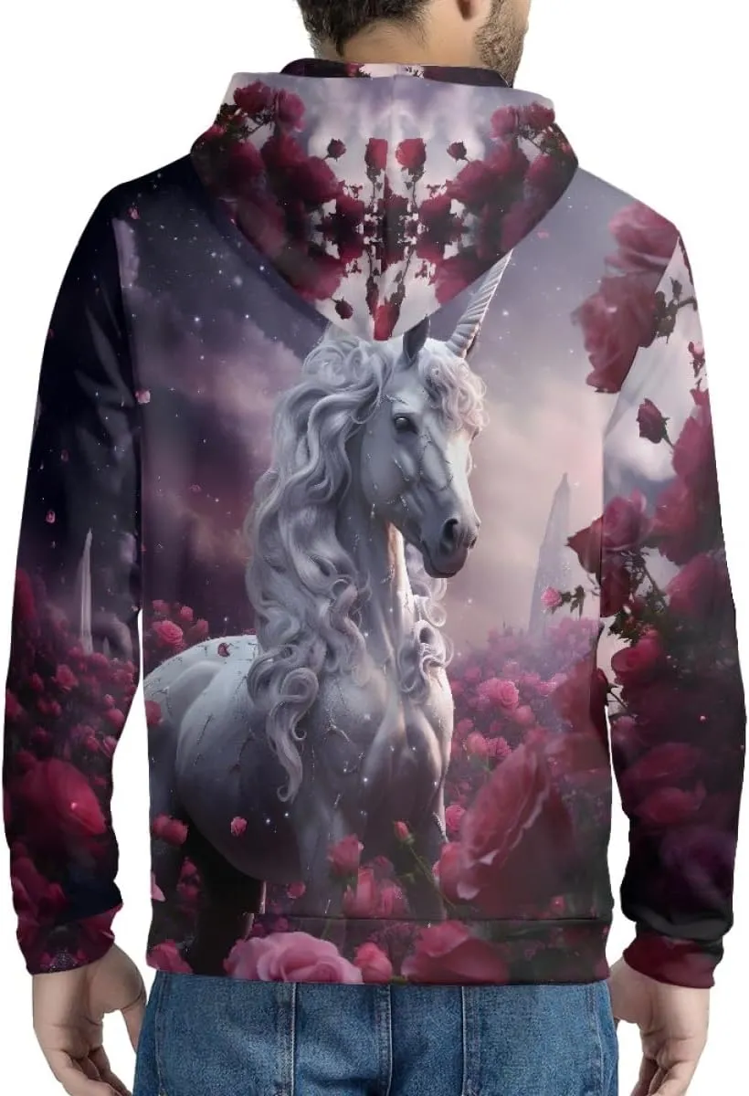 ENLACHIC Unisex Adult Novelty Graphic Hoodies 3D Animal Print Zip up Hoodie Pullover Sweatshirt Pockets