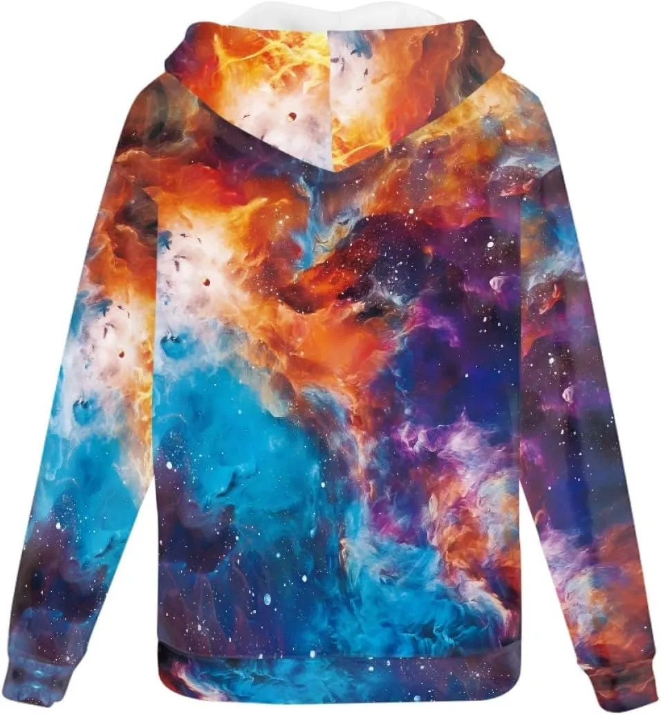 ENLACHIC Unisex Adult Novelty Graphic Hoodies 3D Animal Print Zip up Hoodie Pullover Sweatshirt Pockets
