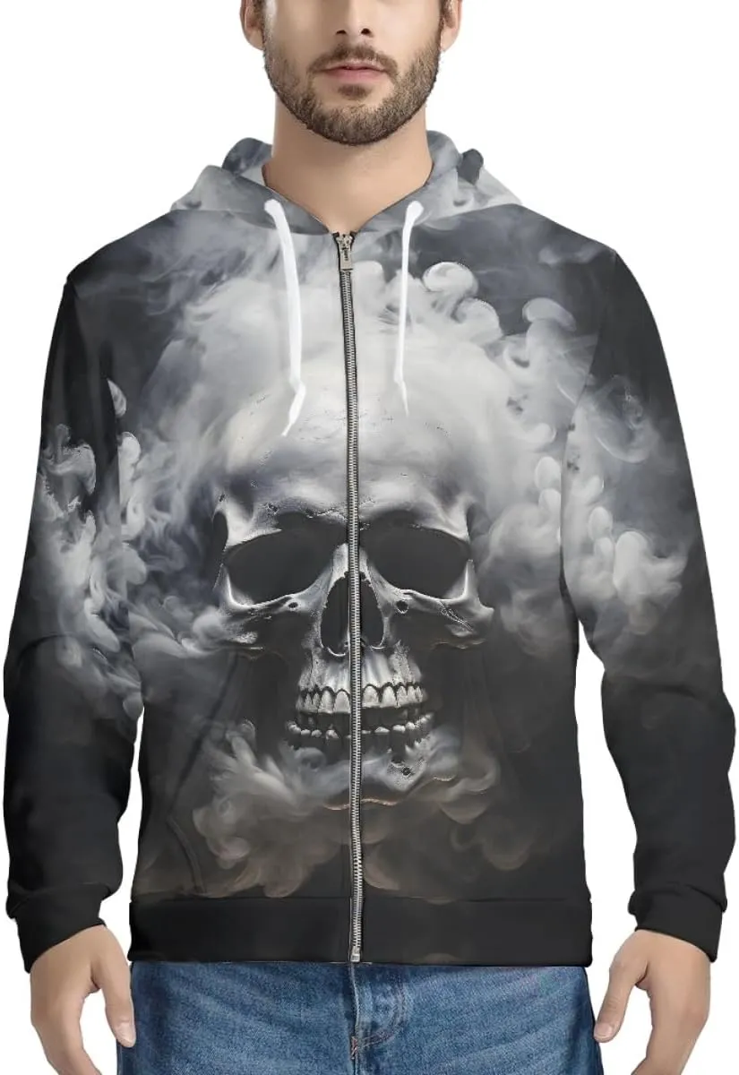 ENLACHIC Unisex Adult Novelty Graphic Hoodies 3D Animal Print Zip up Hoodie Pullover Sweatshirt Pockets