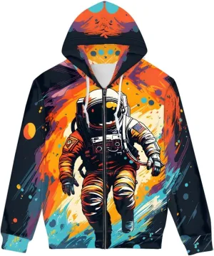 ENLACHIC Unisex Adult Novelty Graphic Hoodies 3D Animal Print Zip up Hoodie Pullover Sweatshirt Pockets